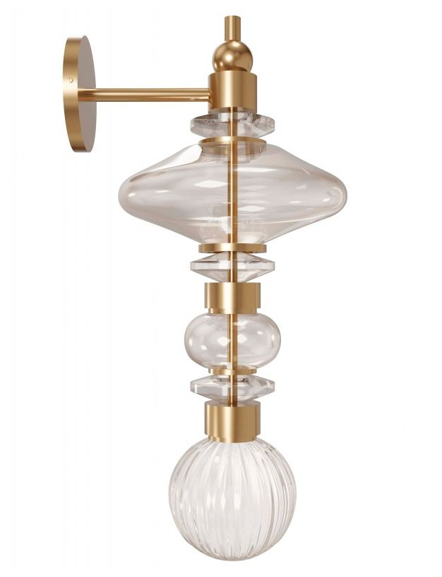 Image 2 Avra 22"H LED Wall Sconce in Aged Brass/Clear Glass more views