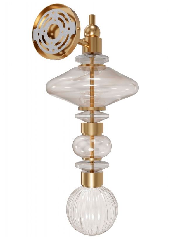 Image 3 Avra 22"H LED Wall Sconce in Aged Brass/Clear Glass more views