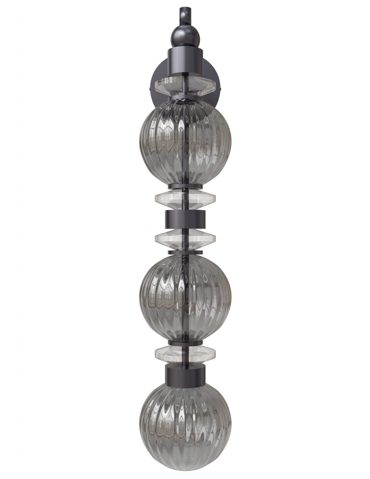 Avra 27"H LED Wall Sconce in Black/Smoked Glass