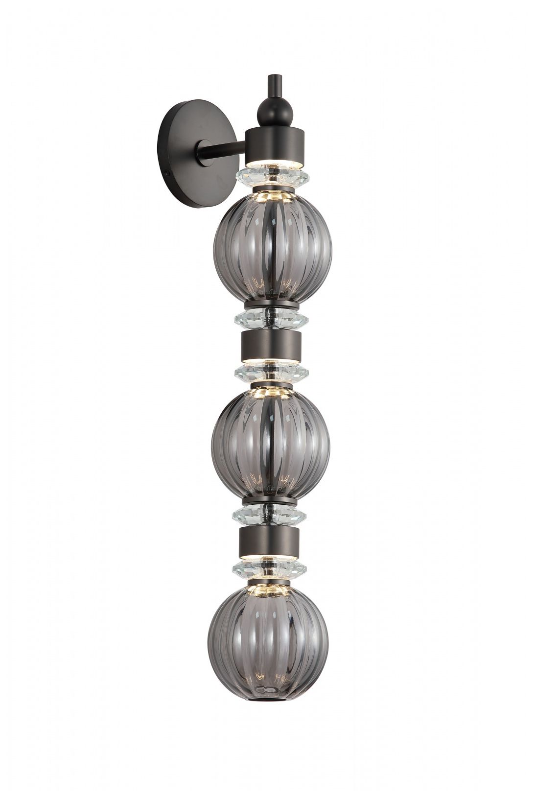 Image 2 Avra 27"H LED Wall Sconce in Black/Smoked Glass more views