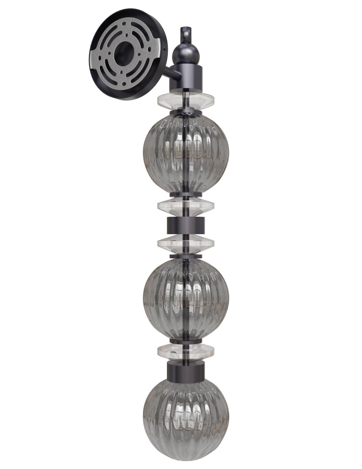 Image 3 Avra 27"H LED Wall Sconce in Black/Smoked Glass more views