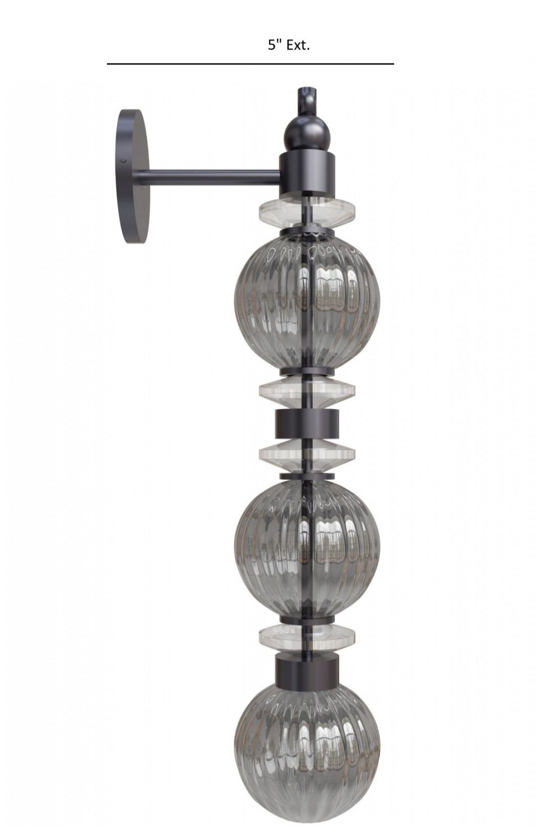 Image 5 Avra 27"H LED Wall Sconce in Black/Smoked Glass more views