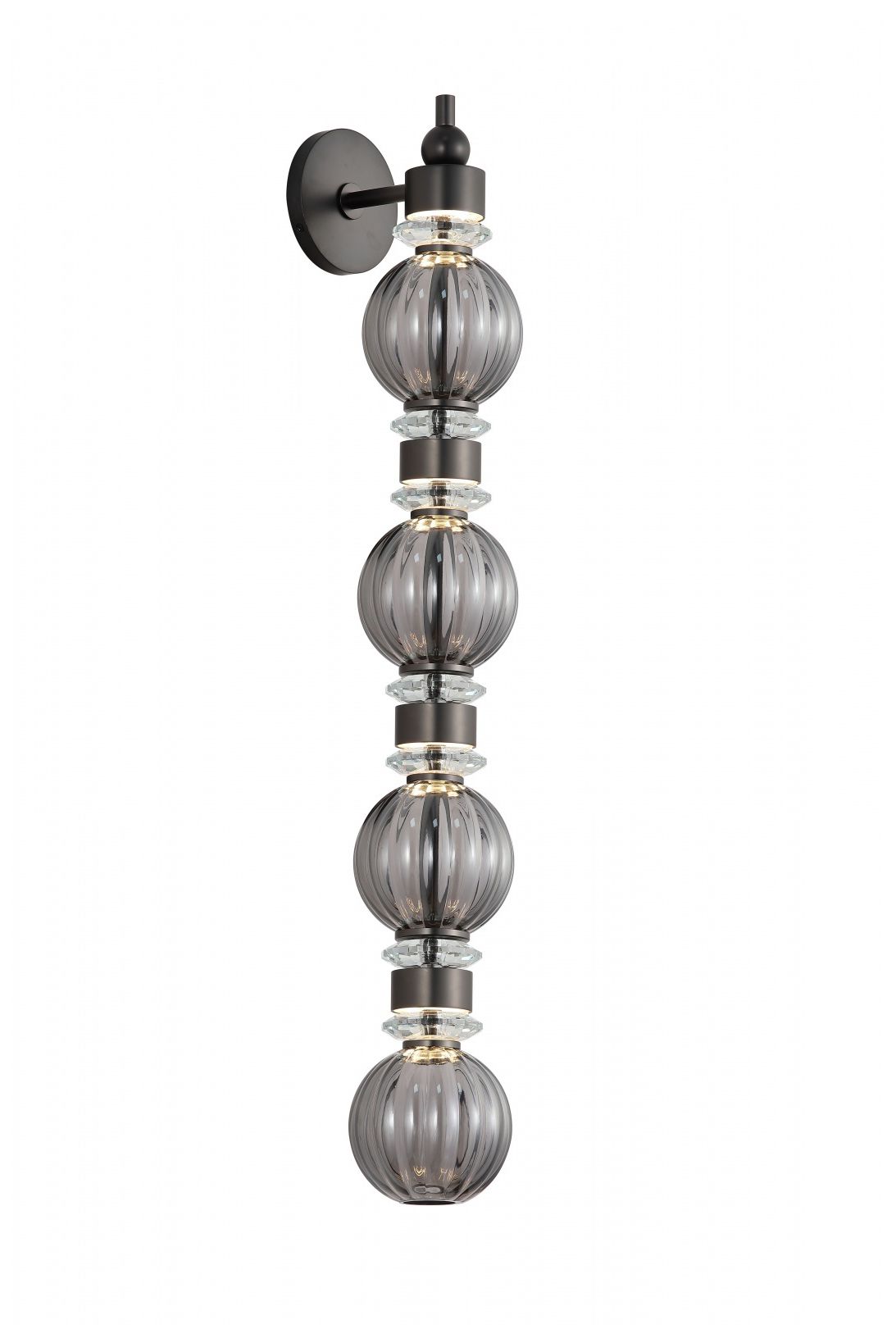 Image 2 Avra 36"H LED Wall Sconce in Black/Smoked Glass more views