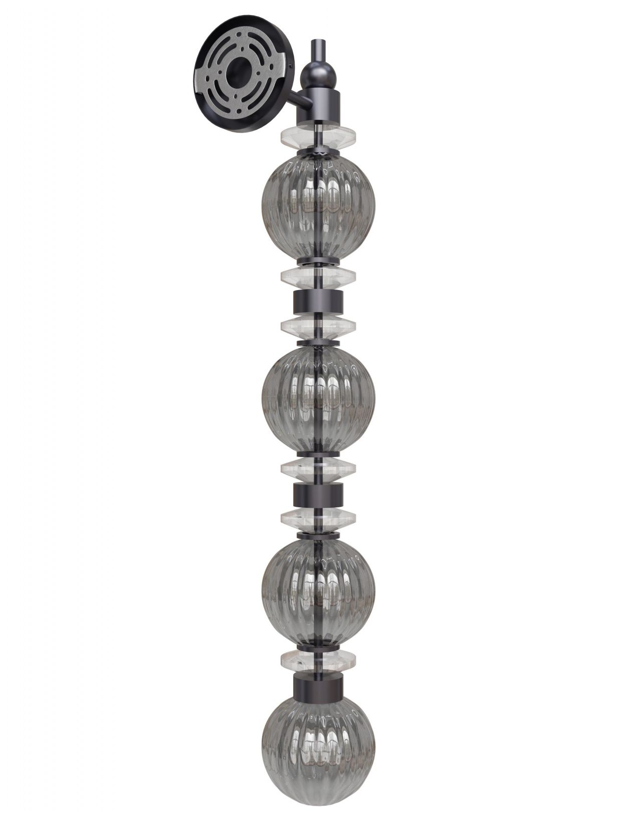 Image 3 Avra 36"H LED Wall Sconce in Black/Smoked Glass more views