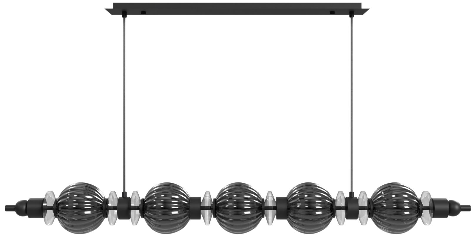 Avra 5-Light 48"W Linear Pendant in Black