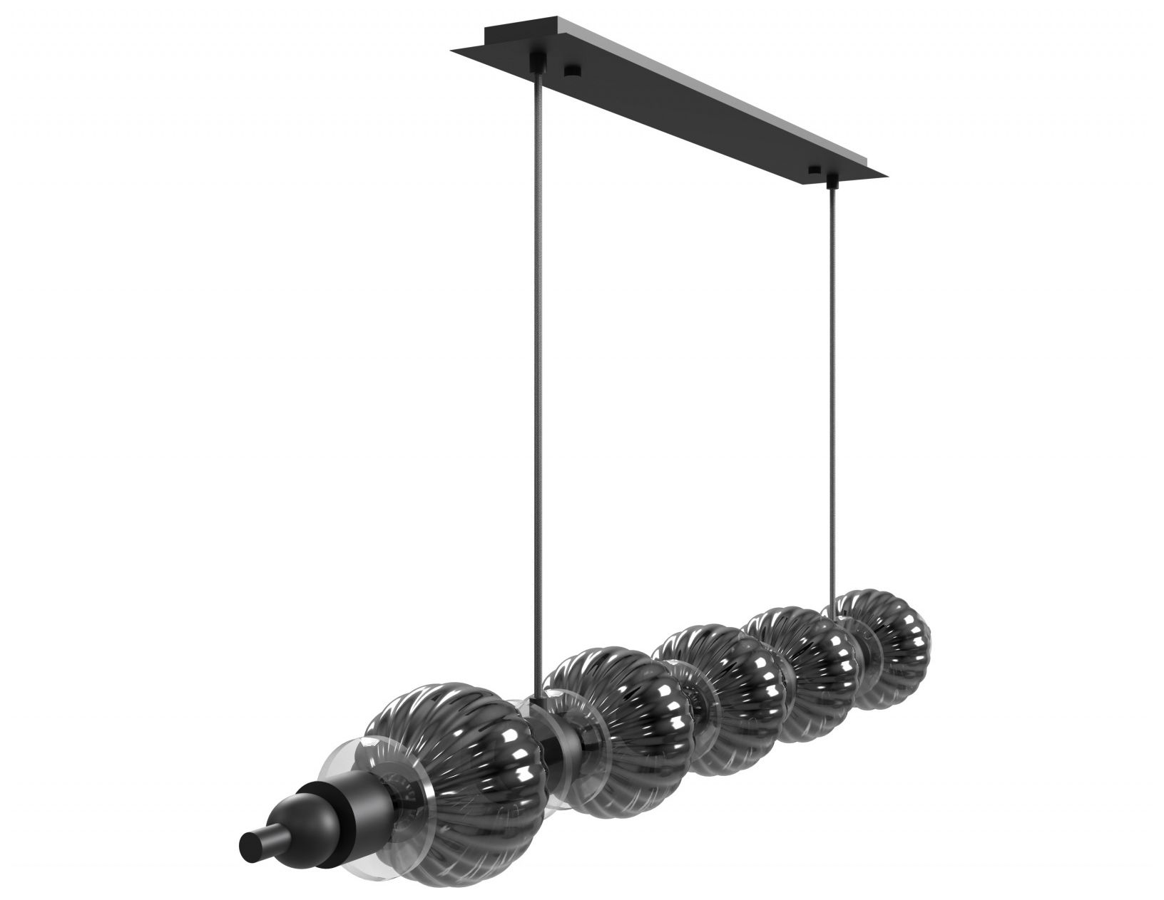 Image 2 Avra 5-Light 48"W Linear Pendant in Black more views