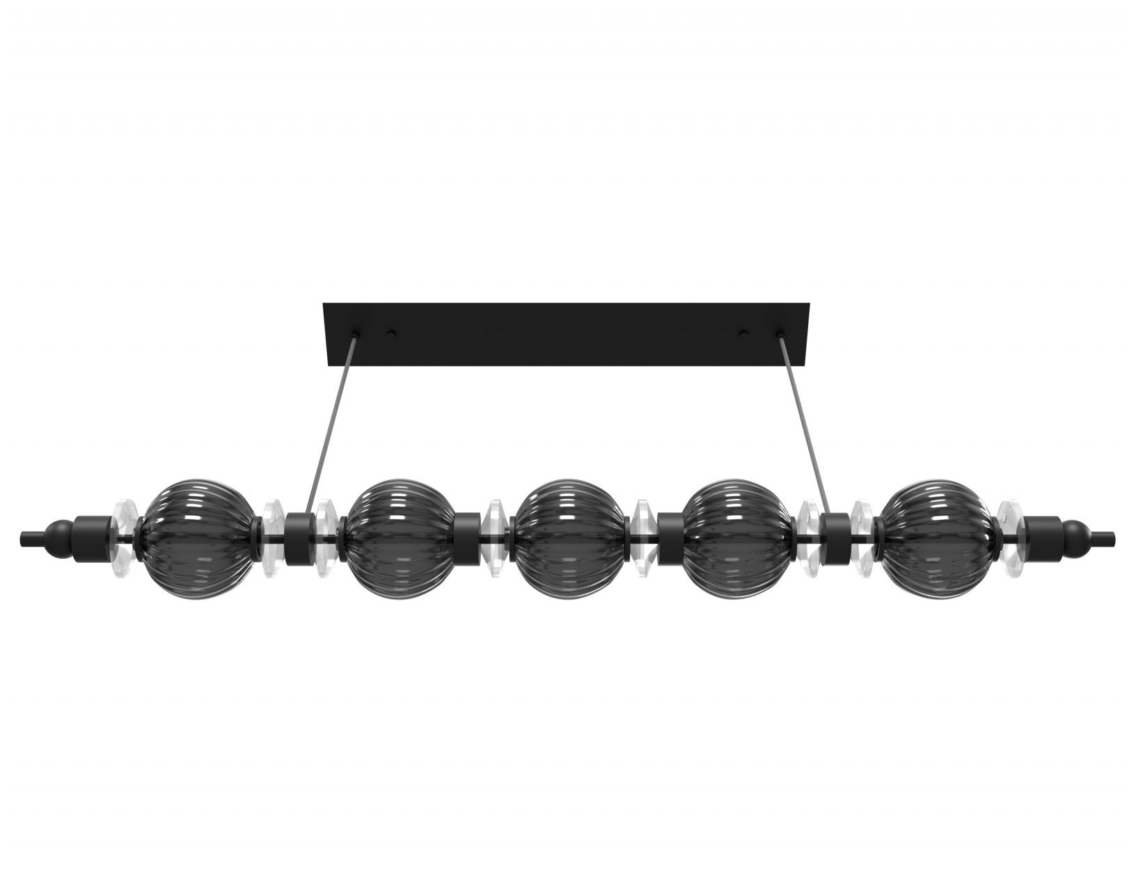 Image 3 Avra 5-Light 48"W Linear Pendant in Black more views