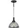 Awning 11"W Mottled Black and Brushed Nickel Mini Pendant