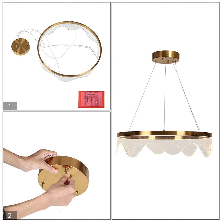Image 3 Awtisfin 1-Light Gold LED Chandelier more views