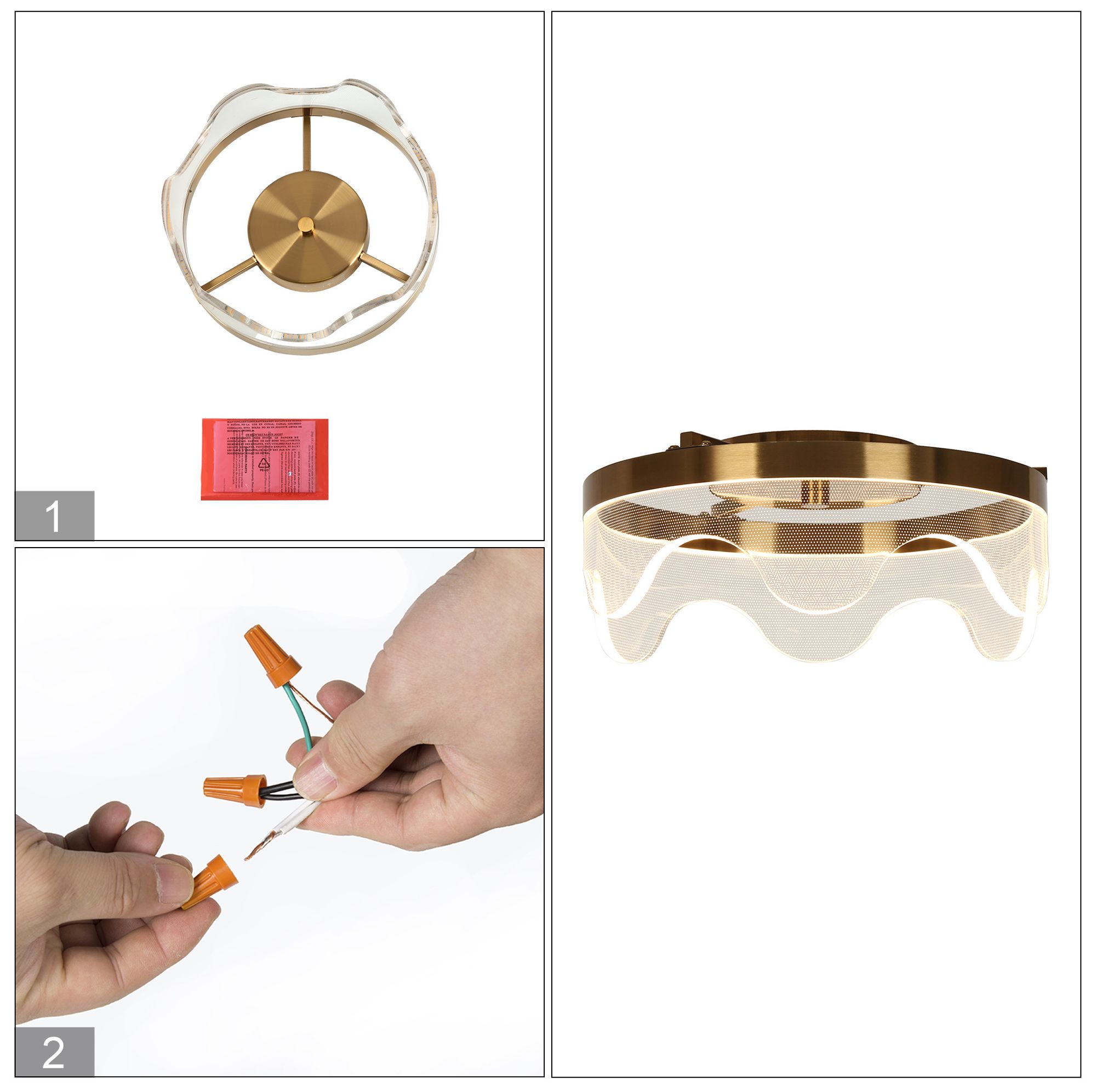 Awtisfin 12 3/4" Wide Plating Brass LED Ceiling Light