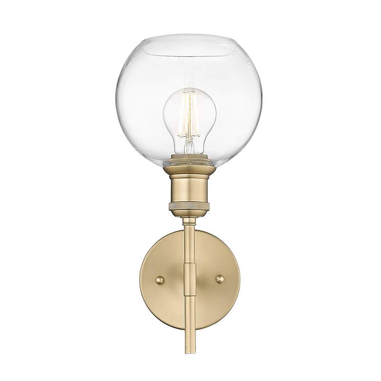 Image 2 Axel 1 Light Wall Sconce in Brushed Champagne Bronze with Clear Glass Shade more views