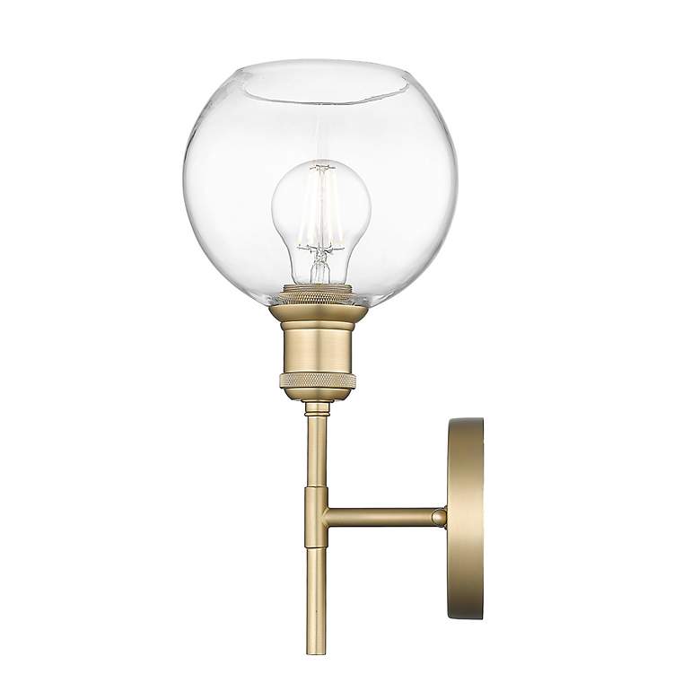 Image 3 Axel 1 Light Wall Sconce in Brushed Champagne Bronze with Clear Glass Shade more views