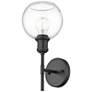 1_Axel 1 Light Wall Sconce in Matte Black with Clear Glass Shade