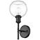 Axel 1 Light Wall Sconce in Matte Black with Clear Glass Shade