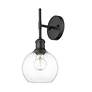 4_Axel 1 Light Wall Sconce in Matte Black with Clear Glass Shade more views