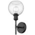 Axel 1 Light Wall Sconce in Matte Black with Seeded Glass Shade