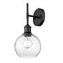 4_Axel 1 Light Wall Sconce in Matte Black with Seeded Glass Shade more views