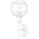 Axel 1 Light Wall Sconce in Matte White with Clear Glass Globe Shades Shade