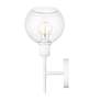 3_Axel 1 Light Wall Sconce in Matte White with Clear Glass Globe Shades Shade more views