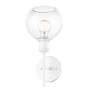 4_Axel 1 Light Wall Sconce in Matte White with Clear Glass Globe Shades Shade more views
