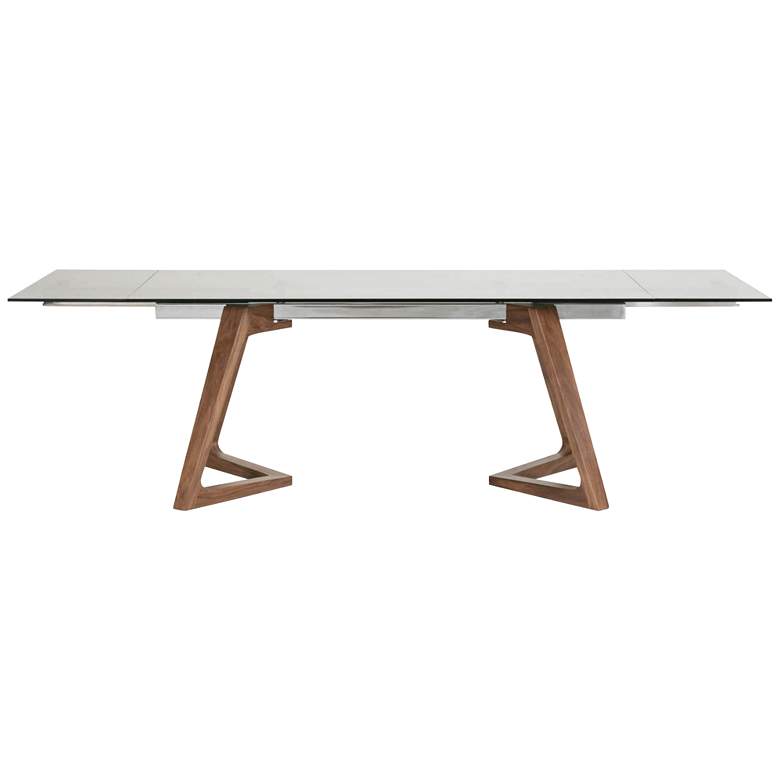 Axel 103&quot; Wide Smoke Gray Glass Extendable Dining Table more views