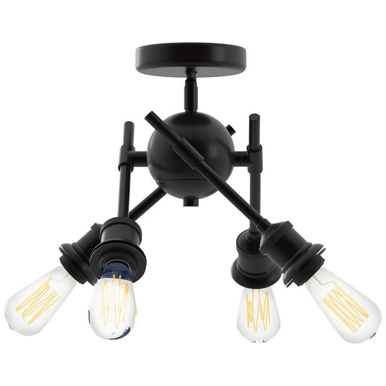 Image 1 Axel 12" Wide Matte Black 4-Light Semi-Flush