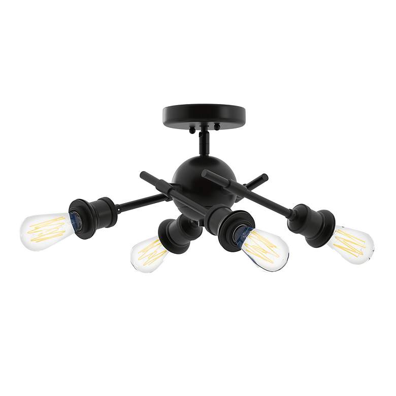 Image 2 Axel 12" Wide Matte Black 4-Light Semi-Flush more views