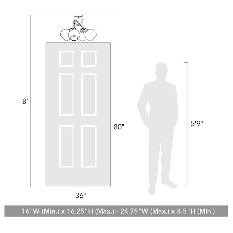 Image 7 Axel 24" Wide 4-Light Semi-Flush in Matte Black with Clear Glass more views