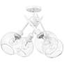 2_Axel 24" Wide 4-Light Semi-Flush in Matte White with Clear Glass