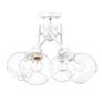 3_Axel 24" Wide 4-Light Semi-Flush in Matte White with Clear Glass more views