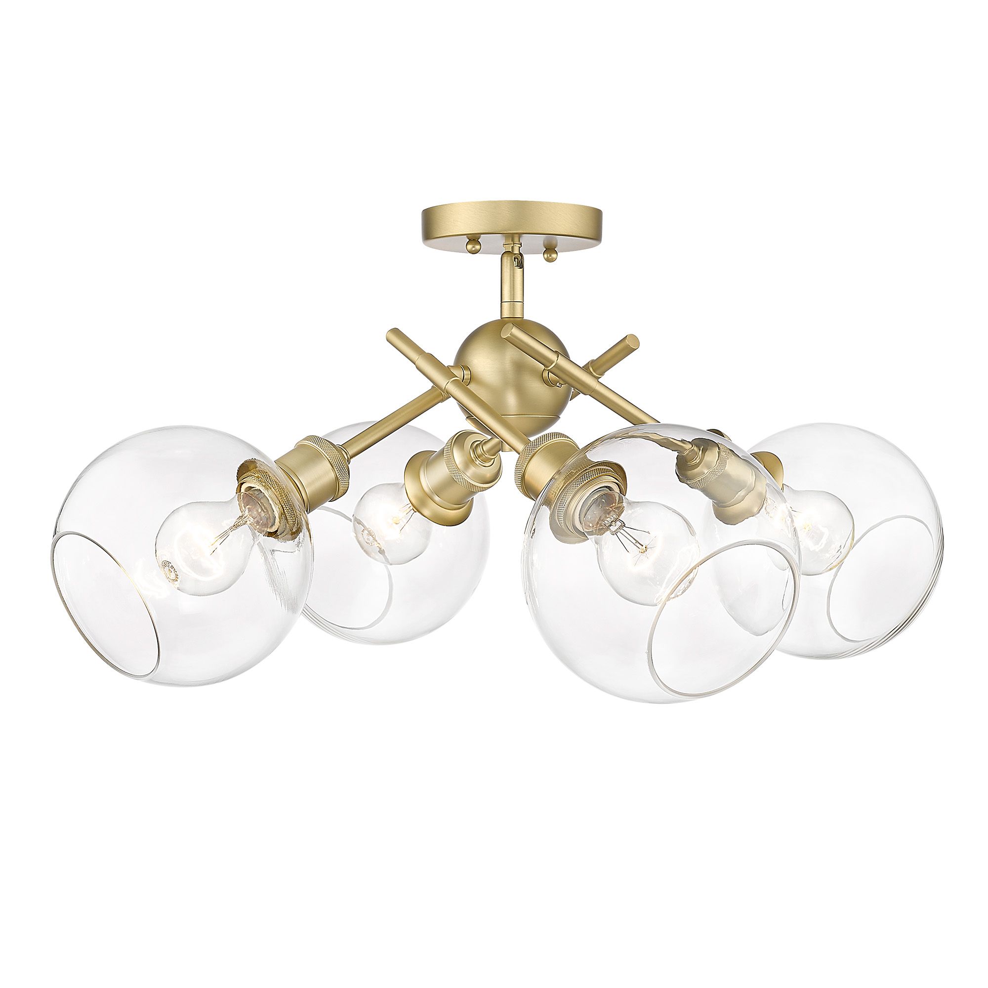 Image 4 Axel 24" Wide Brushed Champagne Bronze 4-Light Ceiling Light more views