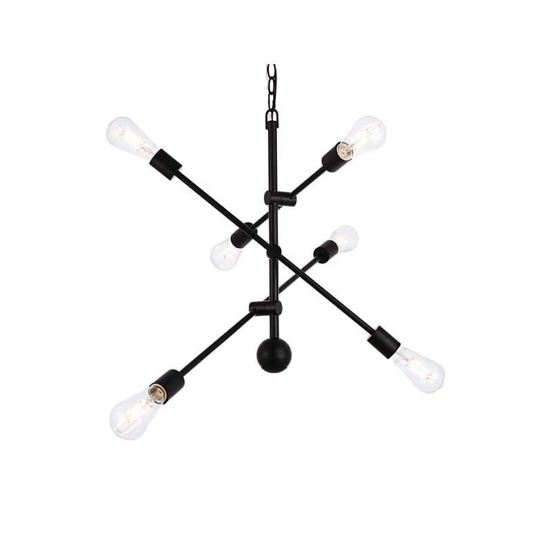 Image 4 Axel 29" Wide Black 6-Light Pendant Light more views