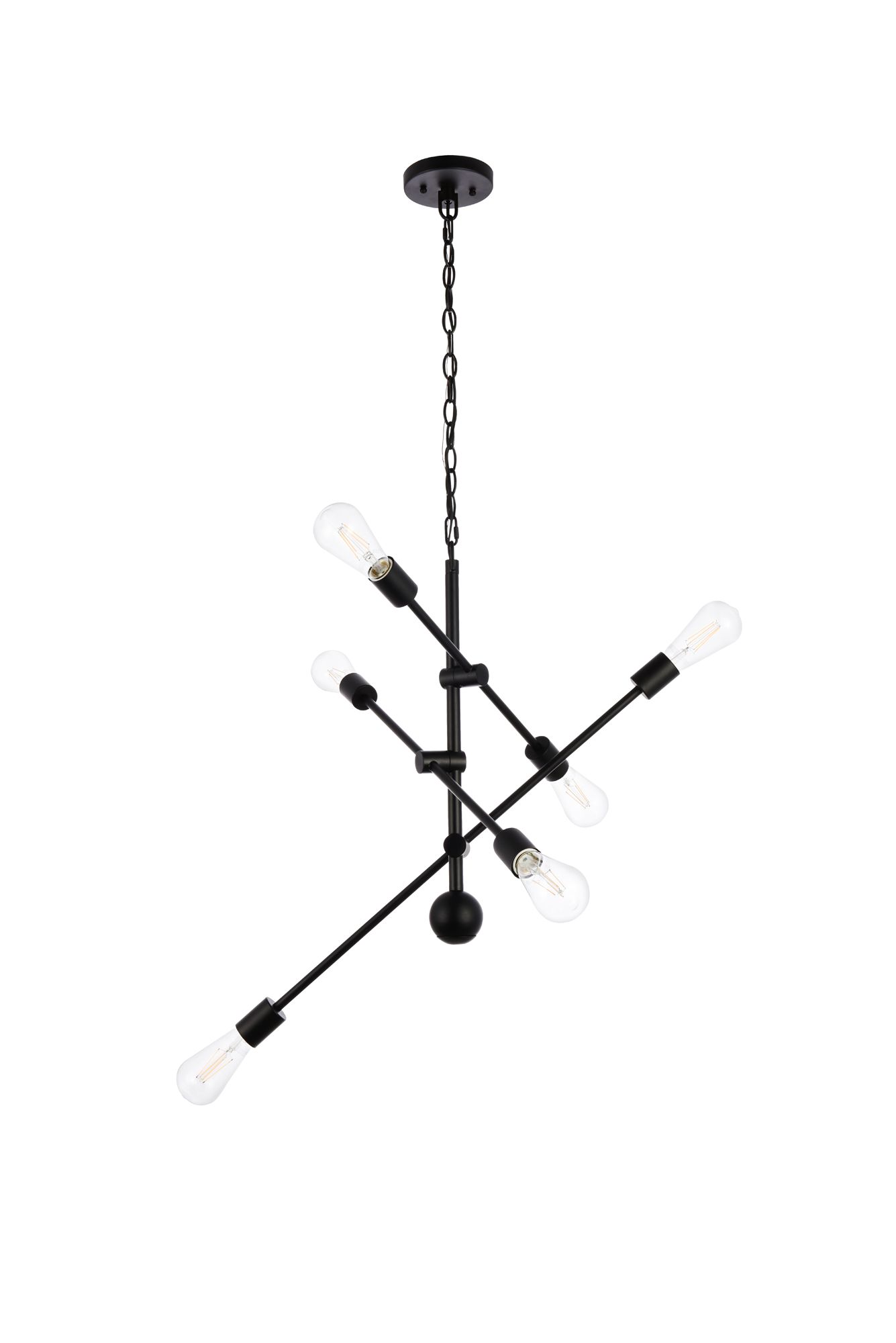 Axel 29" Wide Black 6-Light Pendant Light