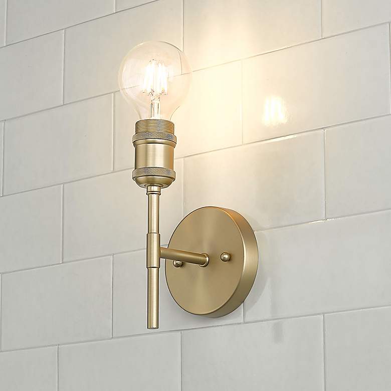 Image 1 Axel 4 3/4" Wide 1-Light Wall Sconce in Brushed Champagne Bronze