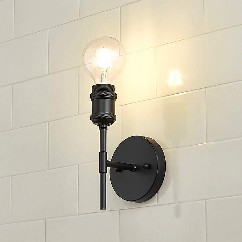 Image 1 Axel 4 3/4" Wide 1-Light Wall Sconce in Matte Black