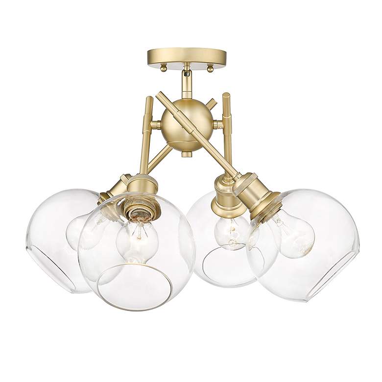 Image 3 Axel 4-Light Semi-Flush in Brushed Champagne Bronze with Clear Glass more views