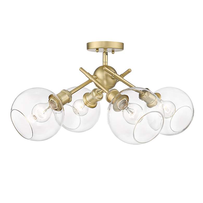 Image 4 Axel 4-Light Semi-Flush in Brushed Champagne Bronze with Clear Glass more views