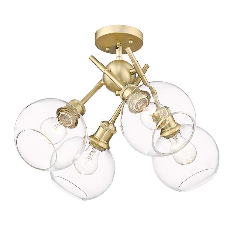 Image 5 Axel 4-Light Semi-Flush in Brushed Champagne Bronze with Clear Glass more views