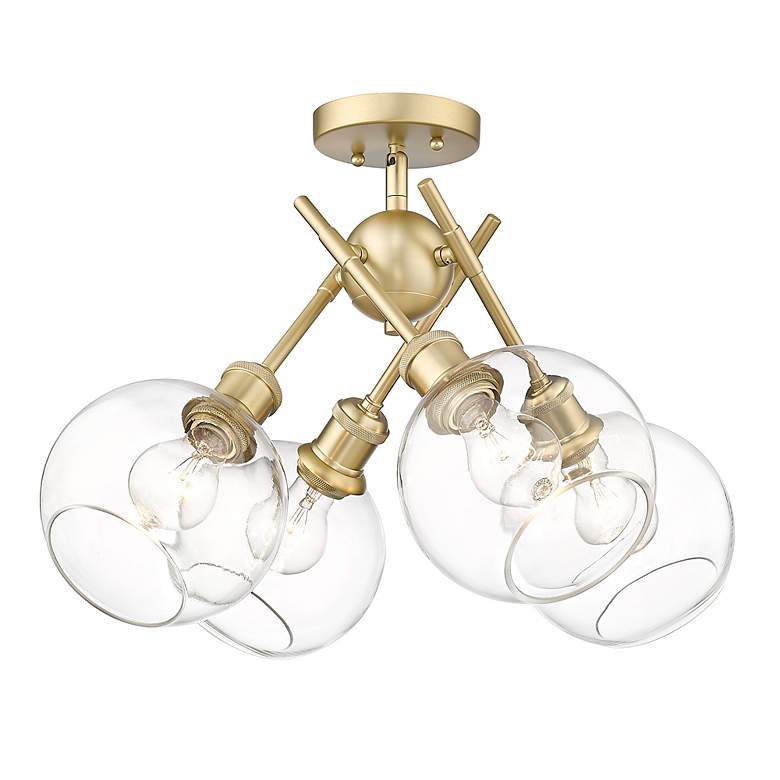 Image 6 Axel 4-Light Semi-Flush in Brushed Champagne Bronze with Clear Glass more views