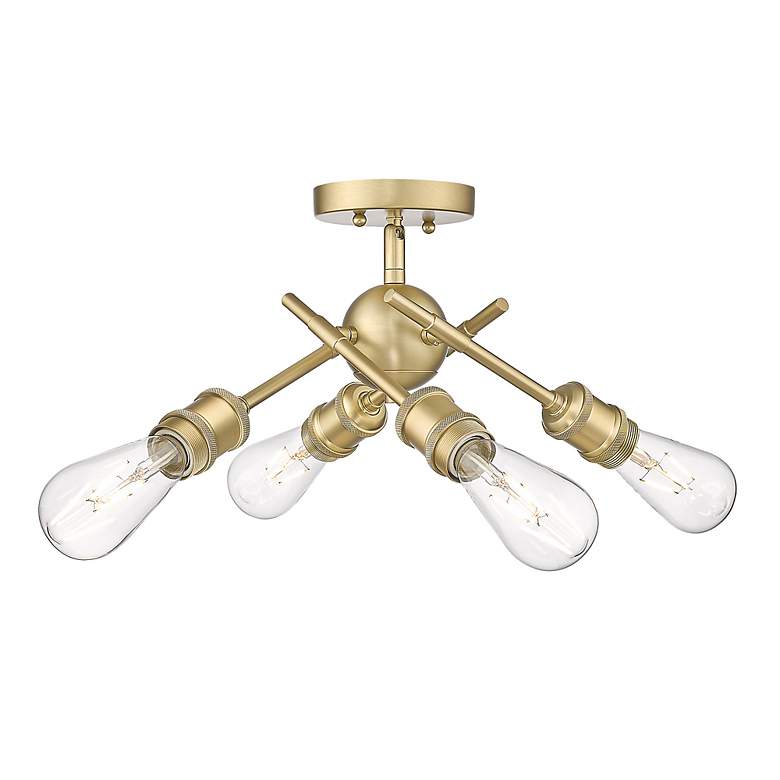Image 4 Axel 6 1/2" Wide 4-Light Semi-Flush in Brushed Champagne Bronze more views