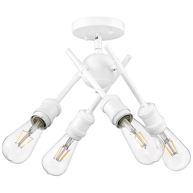 Image 2 Axel 6 1/2" Wide 4-Light Semi-Flush in Matte White
