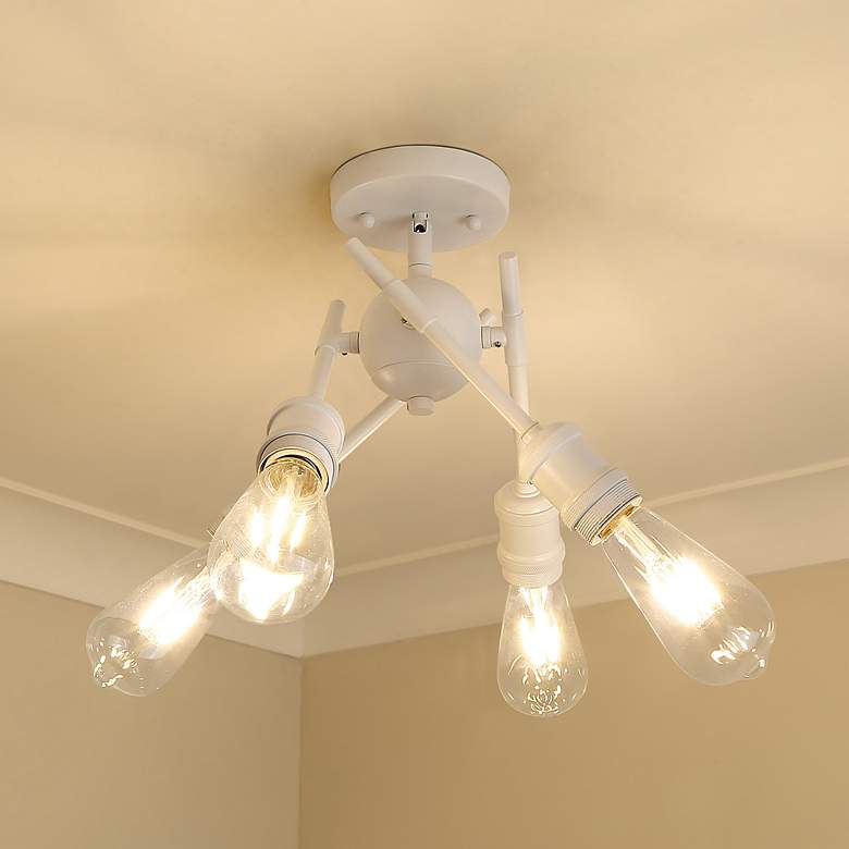 Image 1 Axel 6 1/2" Wide 4-Light Semi-Flush in Matte White