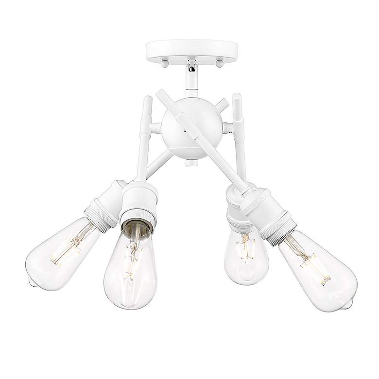 Image 3 Axel 6 1/2" Wide 4-Light Semi-Flush in Matte White more views