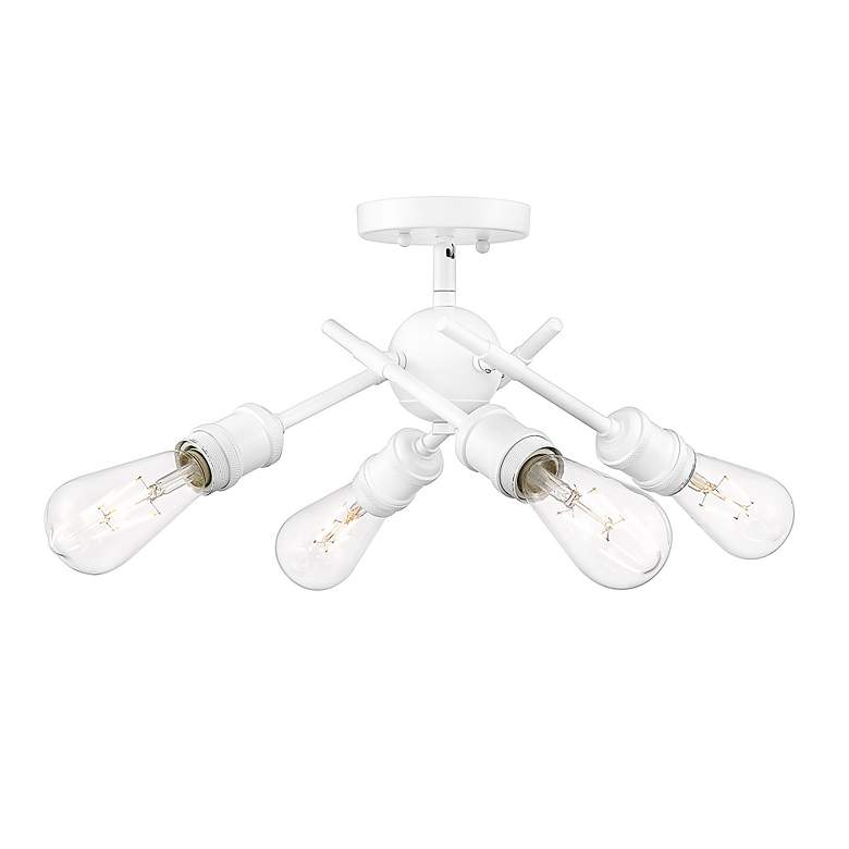 Image 4 Axel 6 1/2" Wide 4-Light Semi-Flush in Matte White more views