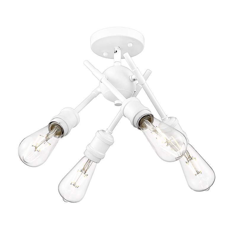 Image 5 Axel 6 1/2" Wide 4-Light Semi-Flush in Matte White more views