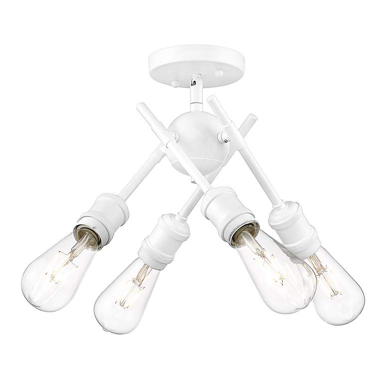 Image 6 Axel 6 1/2" Wide 4-Light Semi-Flush in Matte White more views