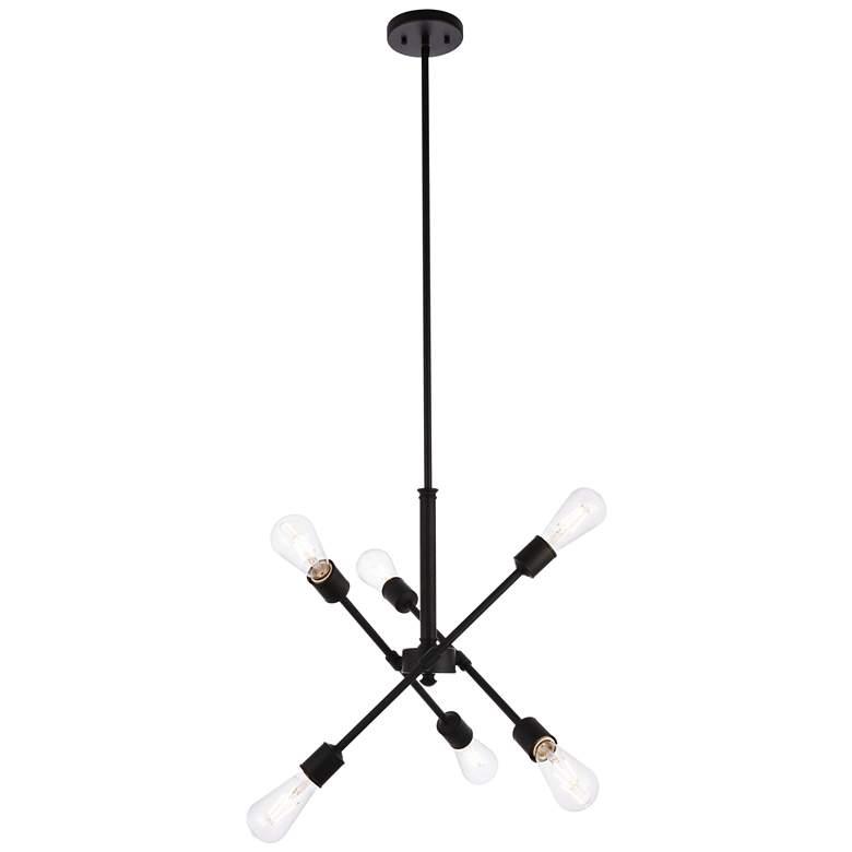 Image 1 Axel 6 Lts Black Pendant With Hanging Rod