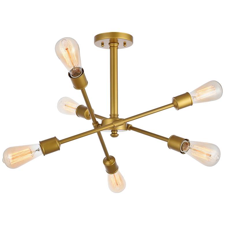 Image 2 Axel 6 Lts Brass Flush Mount