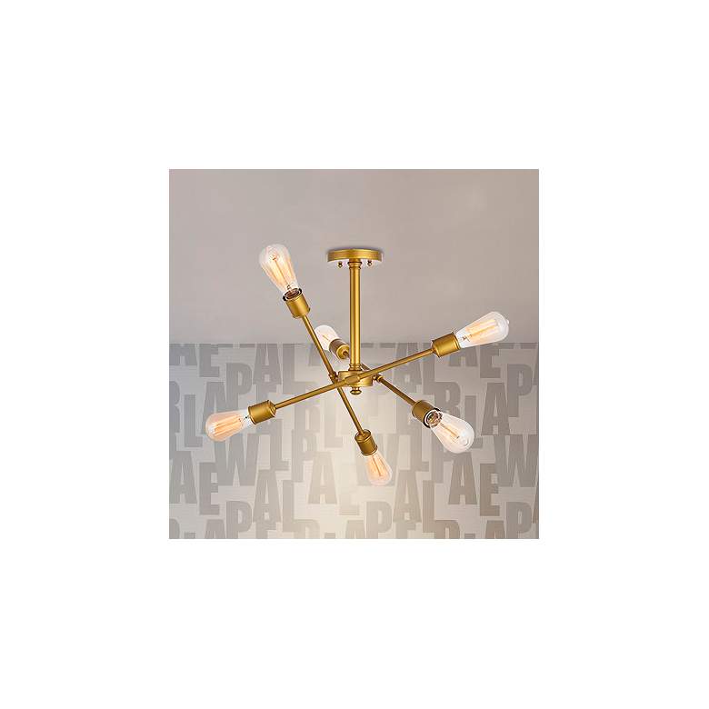 Image 1 Axel 6 Lts Brass Flush Mount