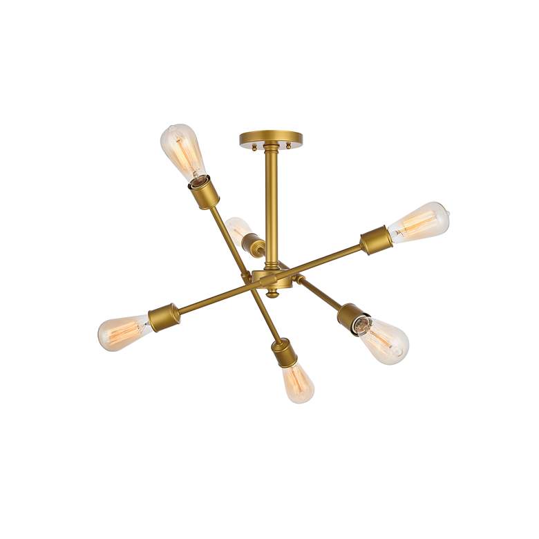 Image 5 Axel 6 Lts Brass Flush Mount more views